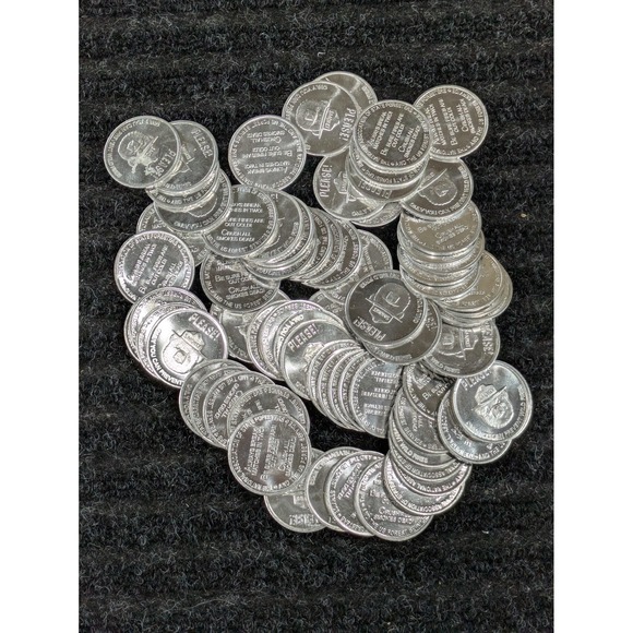 Vintage Smokey Bear Wildfire Prevention Forest Service Tokens Lot 70 Metal Coins - Picture 1 of 5